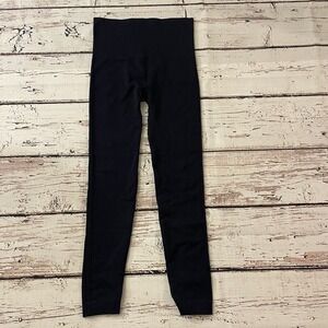 Spanx Womens Stretch High Waisted Cropped Leggings‎ Size Small Navy Blue